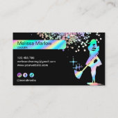 Chic Holograph Glitter Maid Schoonmaak Huishouding Visitekaartje (Achterkant)