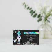 Chic Holograph Glitter Maid Schoonmaak Huishouding Visitekaartje (Staand voorkant)