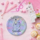 Chic Holographic Bachelorette Party | Bridal Parti Papieren Bordje (Feest)