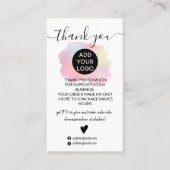 Chic Holographic brushslag logo order bedankt Visitekaartje (Voorkant)