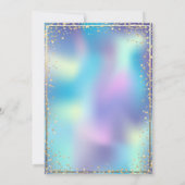 Chic Holographic Gold Tiara, Diamonds Quinceañera Kaart (Achterkant)