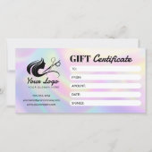 Chic Holographic Hair Salon Logo Cadeaubon (Voorkant)