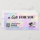 Chic Holographic Hair Salon Logo Cadeaubon (Achterkant)