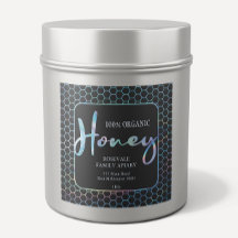 Chic Holographic Honeycomb Honey Apiary Label
