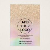 Chic holographic ombre glitter hair clip display visitekaartje (Achterkant)