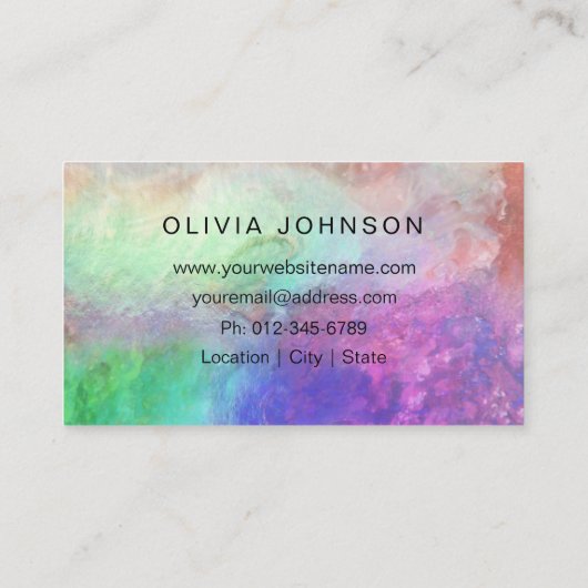 Chic Holographic Opal Stone Visitekaartje (Achterkant)