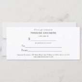 Chic Holographic Paw Print Dog Groomer CadeauKaart (Achterkant)