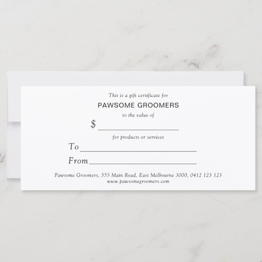 Chic Holographic Paw Print Dog Groomer CadeauKaart (Achterkant)