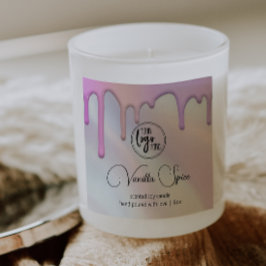 Chic Holographic Pearl Background Your Logo Candle Vierkante Sticker