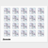 Chic Holographic Pearl Background Your Logo Candle Vierkante Sticker (Vel)