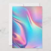 Chic holographic unicorn dripping glitter monogram kaart (Achterkant)