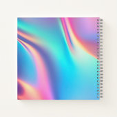Chic holographic unicorn dripping glitter monogram notitieboek (Achterkant)