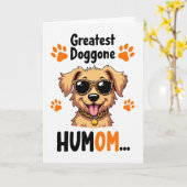 Chic Hond Moederdag Kunstkaart Kaart (Gele Bloem)