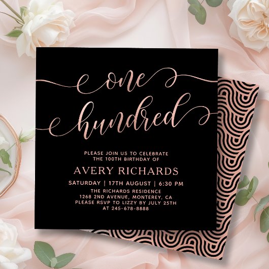 Chic Honderd Roos Gouden Script 100e Verjaardag Kaart