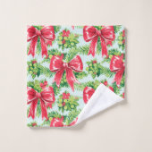 Chic hot pink and green Christmas preppy towels Bad Handdoek (Wasdoekje)