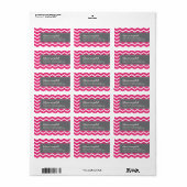 Chic Hot Pink Chevron Etiket (Full Sheet)