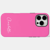 Chic Hot Pink Custom Name Script Case-Mate iPhone Case (Achterkant (horizontaal))