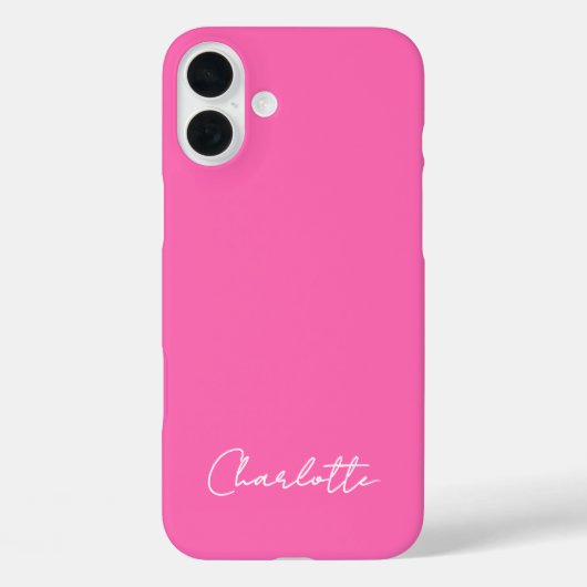 Chic Hot Pink Custom Name Script Case-Mate iPhone Case (Achterkant)