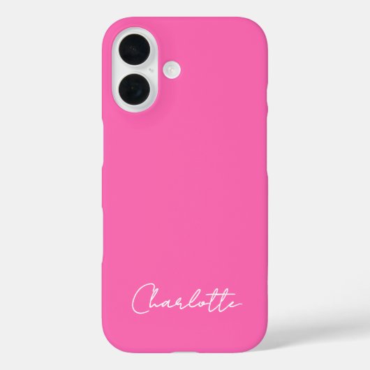 Chic Hot Pink Custom Name Script Case-Mate iPhone Case (Achterkant)