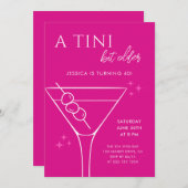 Chic Hot Pink Een klein beetje ouder 40ste verjaar Kaart (Voorkant / Achterkant)