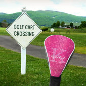 Chic Hot Pink Glam Diamond Sparkle Monogram Naam Golfheadcover