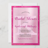 Chic Hot Pink Glam Diamond Sparkle Vrijgezellenfee Kaart (Voorkant)