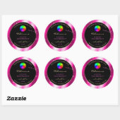 Chic Hot Pink Glitter Lijst Product Label en Logo (Vel)