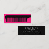 Chic Hot Pink Haarstylist Mini Visitekaartje (Voorkant / Achterkant)