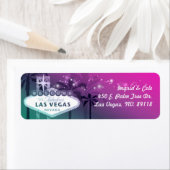 Chic Hot Pink Las Vegas Weddenschap Etiket (Insitu)