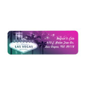 Chic Hot Pink Las Vegas Weddenschap Etiket (Voorkant)