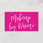 Chic Hot Pink + modern Calligrafiescript Visitekaartje (Voorkant)