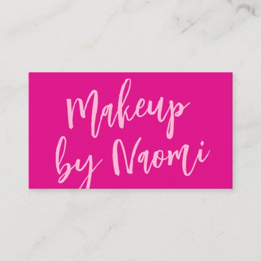 Chic Hot Pink + modern Calligrafiescript Visitekaartje (Voorkant)