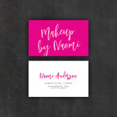 Chic Hot Pink + modern Calligrafiescript Visitekaartje