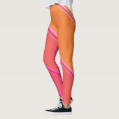 Chic Hot Pink onder Bleke Yellow Banded Print Leggings (Links)