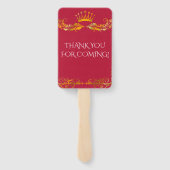 Chic Hot Pink Red Quinceanera Party Hartelijk dank Handwaaier (Achterkant)