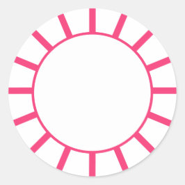 Chic Hot Pink Stripe Ronde Sticker