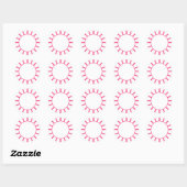 Chic Hot Pink Stripe Ronde Sticker (Vel)