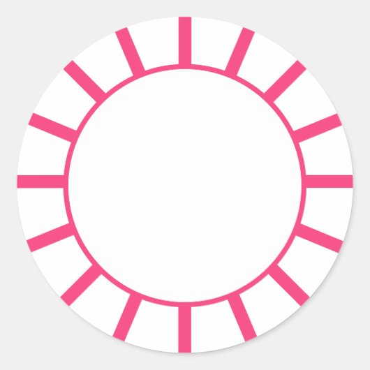 Chic Hot Pink Stripe Ronde Sticker (Voorkant)