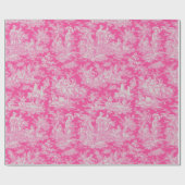 Chic  hot pink toile de jouy bedrukt cadeaupapier (Vlak)