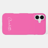 Chic Hot Roze Aangepaste Naam Script iPhone Hoesje (Achterkant horizontaal)
