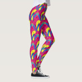 Chic Hot Roze Geel Meerdere Teenslippers Patroon Leggings (Rechts)