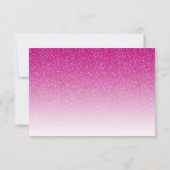 Chic Hot roze Glitter Ombre Sweet 16 RSVP Kaart (Achterkant)
