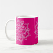 Chic Hot roze mandala monogram 11 oz Klassieke Mok (Links)