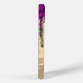 Chic hot roze paarse glitter Gold druppelt monogra Case-Mate iPhone Case (Achterkant / Rechts)
