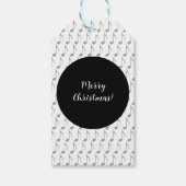 Chic Houndstooth Musical Notes Merry Kerstry Cadeaulabel (Voorkant)