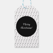 Chic Houndstooth Musical Notes Merry Kerstry Cadeaulabel (Achterkant)