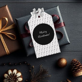 Chic Houndstooth Musical Notes Merry Kerstry Cadeaulabel