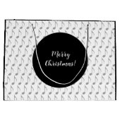 Chic Houndstooth Musical Notes Merry Kerstry Groot Cadeauzakje (Achterkant)
