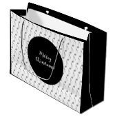 Chic Houndstooth Musical Notes Merry Kerstry Groot Cadeauzakje (Voorkant Gekanteld)