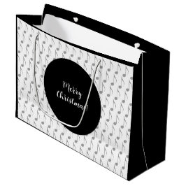 Chic Houndstooth Musical Notes Merry Kerstry Groot Cadeauzakje